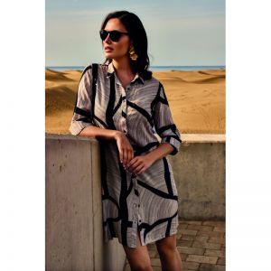 Geo vibrant beige/zwart